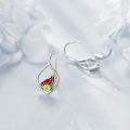 wholesale 925 Sterling Silver Watermelon Flower Drop Dangle Leverback Earrings for Women-0-3