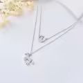 TOUPOP Sterling Silver Moonstone Layered Horse Pendant Necklace-0-2