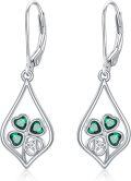 wholesale TOUPOP Clover Earrings 925 Sterling Silver Celtic Irish Dangle Drop Earring Four Leaf Clover Jewelry For Women Mom Patrick Day Christmas Birthday Gifts -0-0