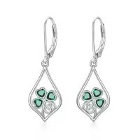 TOUPOP Sterling Silver Clover Dangle Drop Earrings Four Leaf Jewelry Gifts-undefined