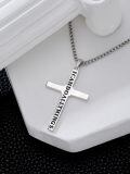 TOUPOP Sterling Silver Stainless Steel Cross Pendant Necklace-0-2