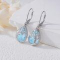 TOUPOP Sterling Silver Gemstone Celtic Tree of Life Teardrop Leverback Earrings-0-3