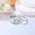 wholesale 925 Sterling Silver 1ct Princess Cut Moissanite Wedding Ring Set White Gold-0-2