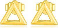 wholesale 14K Gold Triangle Stud Earrings - 14K Gold Minimalist for Her-Gold Geometric Triangle Earrings 14k Gold