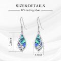 wholesale 925 Sterling Silver Teardrop Abalone Shell Inlay Filigree Flower Drop Earrings for Women-0-5