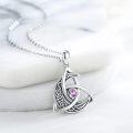 wholesale 925 Sterling Silver Celtic Moon Trinity Knot Pendant Birthstone Necklace-0-1