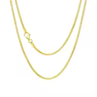wholesale 925 Sterling Silver 14K Gold Plated Cubic Zirconia Cut Round Chain 1 3mm w Lobster Clasp 16 26-Length:16 Inch Width:1MM, 14k Yellow Gold