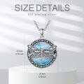 wholesale 925 Sterling Silver Dragonfly Blue Larimar Round Beaded Pendant Necklace For Women-0-3