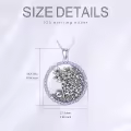 TOUPOP Sterling Silver Birthstone Flower Necklace 12 Month Pendant Birthday Gift-0-5