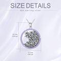 TOUPOP Sterling Silver Birthstone Flower Necklace 12 Month Pendant Birthday Gift-0-5
