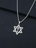 wholesale 925 Sterling Silver Cross in Star of David Pendant with Black Crackle Finish on  Necklaces for Men Women  Set-0-2
