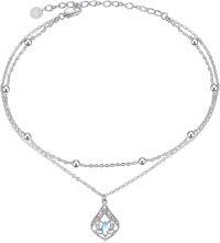 wholesale 925 Sterling Silver Lotus Flower Pendant Ankle Anklet with Opal Stone and Beads Chain for Women Girls  6+1 Adjustable Length-Lotus Moonstone Anklet