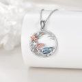wholesale 925 Sterling Silver Ocean Life Pendant Necklace with Dolphins and Starfishes for Women's Gifts-0-2