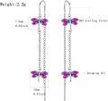 wholesale 925 Sterling Silver Dragonfly Drop Earrings Purple Crystal  for Her-0-4