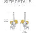 wholesale 925 Sterling Silver Sunflower Koala Drop Earrings for Women Girls Gifts Jewelry 4cm Length-0-3