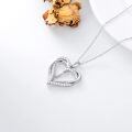 TOUPOP Sterling Silver Heart Initial A-Z Letter Pendant Necklace-0-5