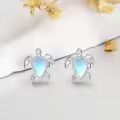 TOUPOP Sterling Silver Moonstone Sea Turtle Stud Earrings Ocean Gifts-0-2