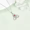 TOUPOP Sterling Silver Birth Flower Celtic Knot Necklace 12 Months Gemstone-0-6