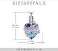 wholesale 925 Sterling Silver Purple & Blue Swarovski Crystal Elephant Heart Cremation Jewelry Pendant with Funnel and Fill Tool-0-3