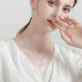 wholesale 925 Sterling Silver Pearl Pendant Necklace White Gold Plated Teardrop Beaded Infinity Frame-0-1