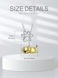 wholesale 925 Sterling Silver Dog Paw Pendant Necklaces Gold Plated Puppy Charm s for Women Girls-0-1