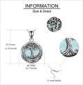 wholesale 925 Sterling Silver Opal Tree of Life Photo Locket Pendant Necklace for Women Wife Girlfriend  48cm Chain Length-0-4