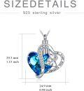 wholesale 925 Sterling Silver Heart-Shaped Cremation Jewelry Pendant with Blue Crystal and Funnel Set-0-3