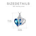 wholesale 925 Sterling Silver Heart-Shaped Cremation Jewelry Pendant with Blue Crystal and Funnel Set-0-3