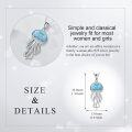 wholesale 925 Sterling Silver Larimar Jellyfish Pendant Necklace for Women and Men-0-1