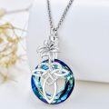 wholesale Sterling Silver Crystal Celtic Knot Heart Ashes Memorial Necklace for Women-0-28