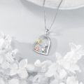 wholesale 925 Sterling Silver Red Bird in Heart Shape Pendant Necklace - Valentine's Day Gift for Her-0-3