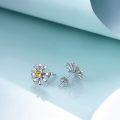 wholesale 925 Sterling Silver Daisy Flower Stud Earrings with Crystals Birthday Christmas  for Her-0-3