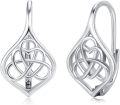 wholesale 925 Sterling Silver Celtic Knot Heart Drop Earrings - Vintage  for Mom on Mothers Day-0-0