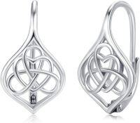 wholesale 925 Sterling Silver Celtic Knot Heart Drop Earrings - Vintage  for Mom on Mothers Day-E-Celtic Knot 3