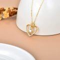 wholesale 14K Gold 0.55ctw Moissanite Heart Pendant Necklace for Women-0-2