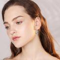 wholesale 925 Sterling Silver Hummingbird Heart-Shaped Crystal Dangle Earrings - Gifts for Women-0-1