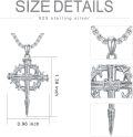 wholesale 925 Sterling Silver & Gold-Plated Antler Design Christian Cross Necklace on  (24)-0-4
