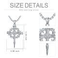 wholesale 925 Sterling Silver & Gold-Plated Antler Design Christian Cross Necklace on  (24)-0-4