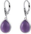 wholesale 925 Sterling Silver Teardrop Black Stone Leverback Drop Dangle Earrings-0-12