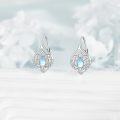 wholesale 925 Sterling Silver Moonstone Celtic Knot Lotus Tree Of Life Leverback Earrings Irish  for Women-0-4