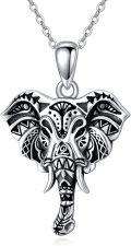 wholesale 925 Sterling Silver Elephant Head Pendant Necklace - Unique Design s for Men & Women-0-0