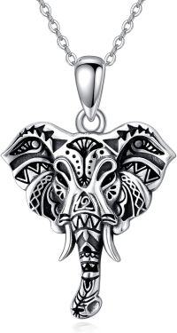 wholesale 925 Sterling Silver Elephant Head Pendant Necklace - Unique Design s for Men & Women-Elephant