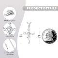 wholesale 925 Sterling Silver Rose Cross Pendant Necklace for Women - Christian Jewelry Religious Gift-0-2