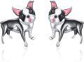 wholesale 925 Sterling Silver Boston Terrier Dog Stud Earrings for Women - Puppy  for Dog Moms & Pet Lovers-0-0