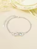 wholesale 925 Sterling Silver Heart Love Infinity Charm Adjustable Chain Ankle Bracelet-0-1