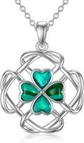 wholesale 925 Sterling Silver Celtic Knot Clover Heart Tree of Life Pendant Necklace Green Stone s for Women-0-0