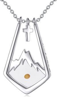 wholesale 925 Sterling Silver Mountain Cross Infinity Pendant Necklace for Women Girls Christian  48cm Chain Length-silver