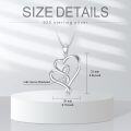 wholesale 925 Sterling Silver Double Heart Pendant with Cubic Zirconias for Women-0-5