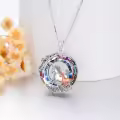 TOUPOP Sterling Silver Crystal Horse Necklace For Women Birthday Gifts-0-4
