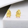 wholesale 925 Sterling Silver Plated Gold Chick Stud Earrings - Adorable Bird  for Girls and Women-0-2